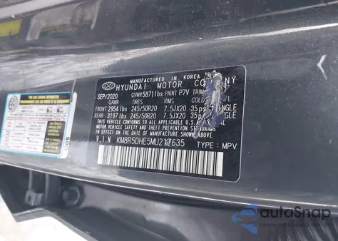 2021 Hyundai Palisade Limited from USA, damaged, VIN KM8R5DHE5MU217635